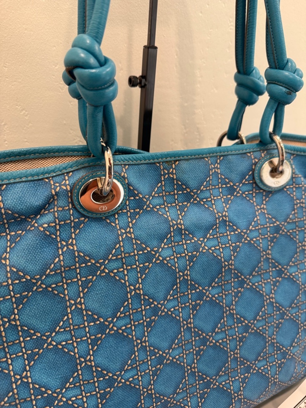 Dior Cannage Quilted Cherie Tote - Picture 4 of 7